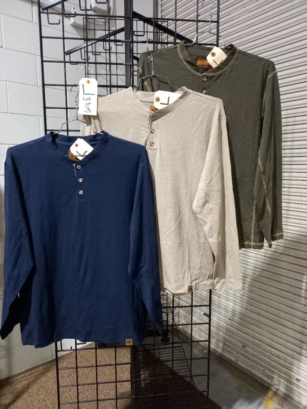 Men's Long Sleeve Flex Henleys | Large